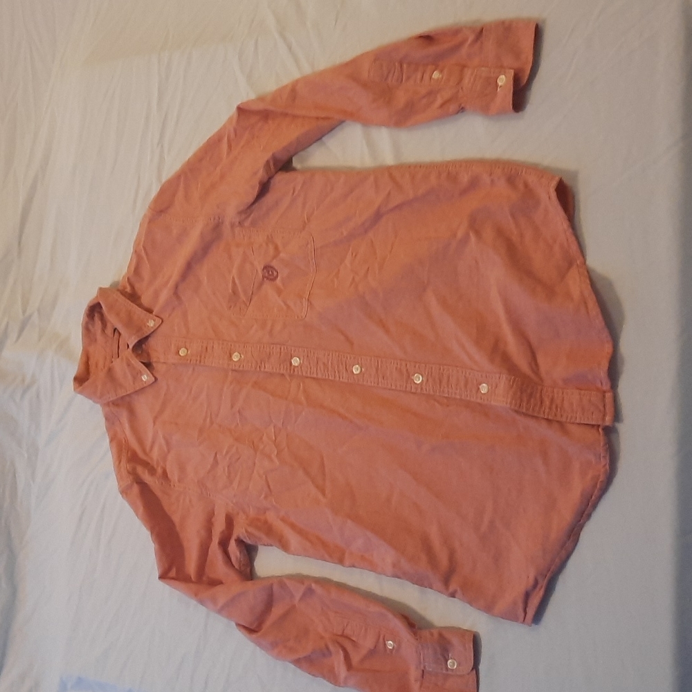 Deep Salmon long sleeve Button-down(M)